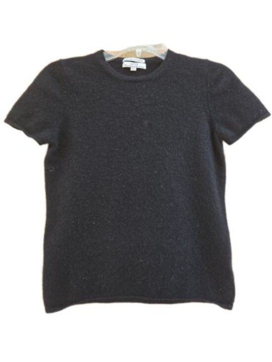 LG Cashmere by Chow Sweaters - LG Cashmere by Chow 100% Cashmere Short Sleeve Sweater Top Black - Size S